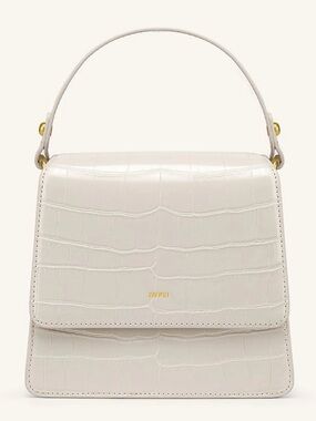 JW PEI-Croc-Embossed Mini Top-Handle Crossbody-Ivory-LIKE NEW